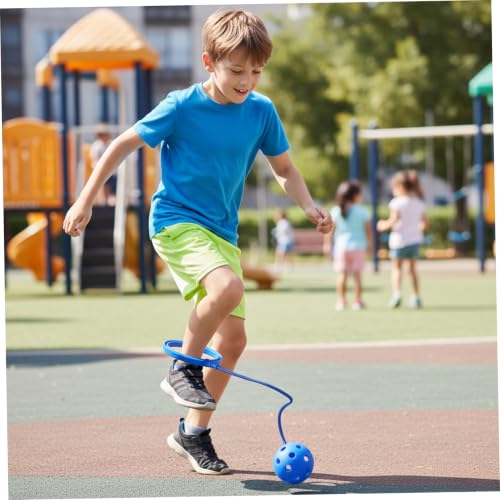 Pelota para saltar para niños azul juguete de ejercicio con anillo 4