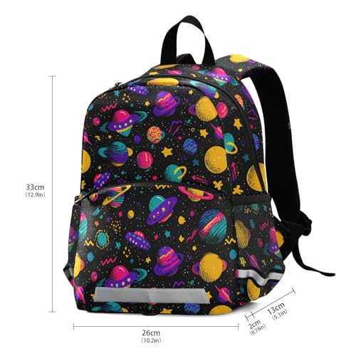 Space Planet Stars Cartoon Colorful backpack for kids 8-12 with leash book bags for kid mochila para ni?os de 3 a?os3