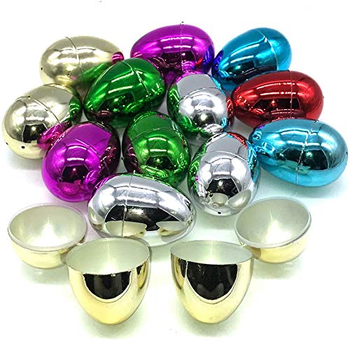 JOINBO 36PCS 3.15\" Large Shiny Golden Metallic Easter Egg for Filling Specific Gifts, Suitable for Easter Basket Filling, Easter Hunting, Classroom Prizes and Party Gifts
