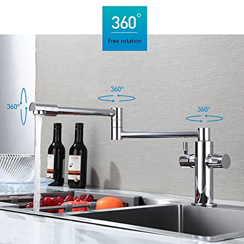 Robinet mitigeur eau chaude et froide à rotation 360 pliable et télescopique