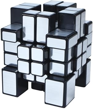 CuberSpeed 4x4 Mirror Cube Silver Sticker Magic Cube Black 4x4x4 Speed Blocks