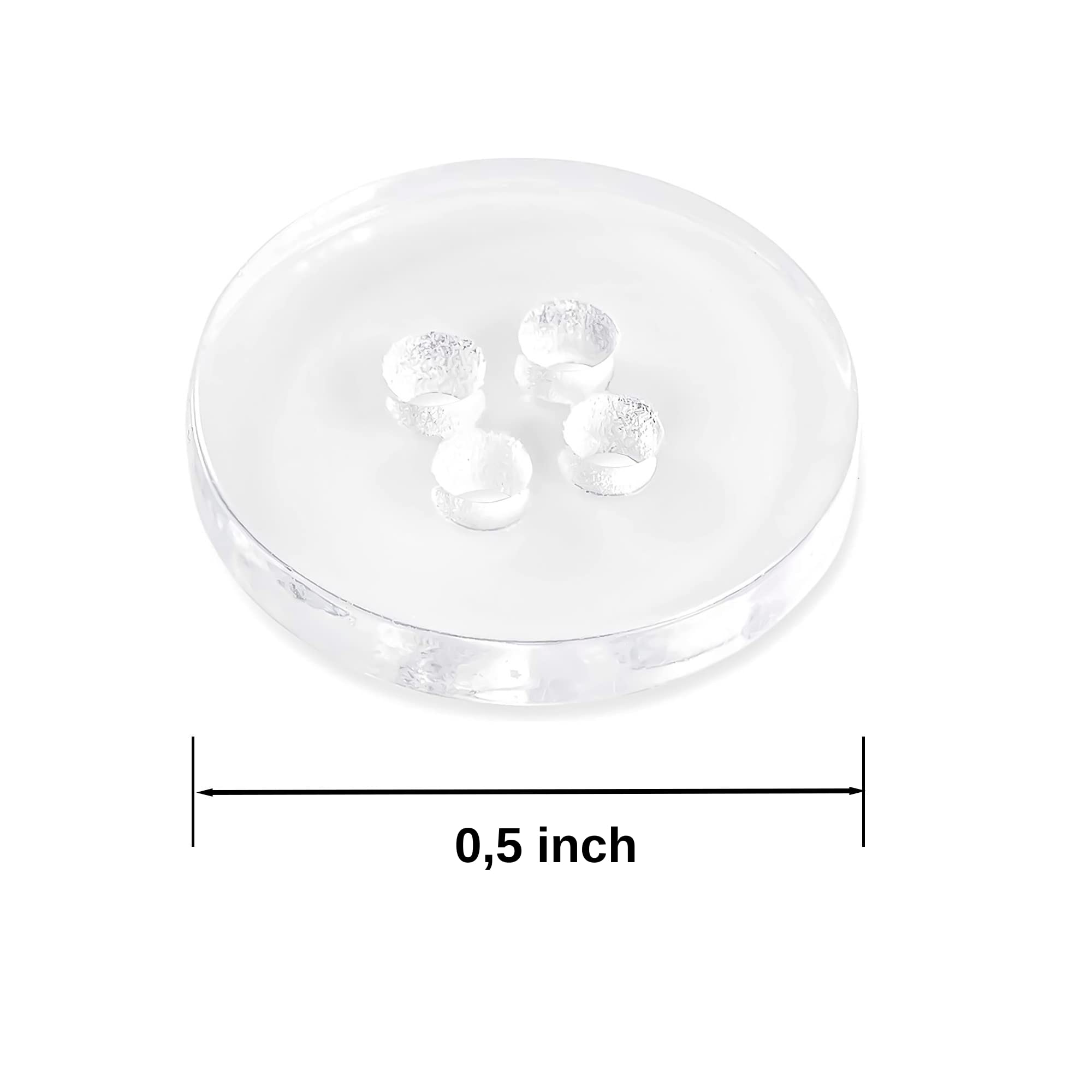 Botones de costura de 4 agujeros botones de costura para pantalones, botón de vestir, botones redondos de plástico de 0.5 pulgadas, botón transparente para manualidades, 20 L, paquete de 12