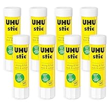 UHU Stic Glue Stick - Solvent Free - Clear Application - 8G - Pack of 8
