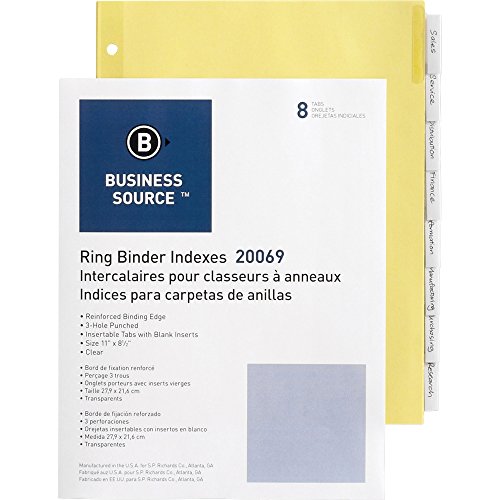Business Source 20069 Binder Indexes, 1/2-Inch Tabs,11-Inch x8-1/2-Inch...