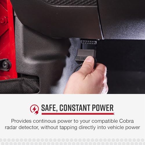 Image of OBDII to Barrel Connector Power Cord with for Cobra Radar Detectors, Compatible with Cobra RAD350 380 450 480i 700i for Windshield or Mirror Mount Applications