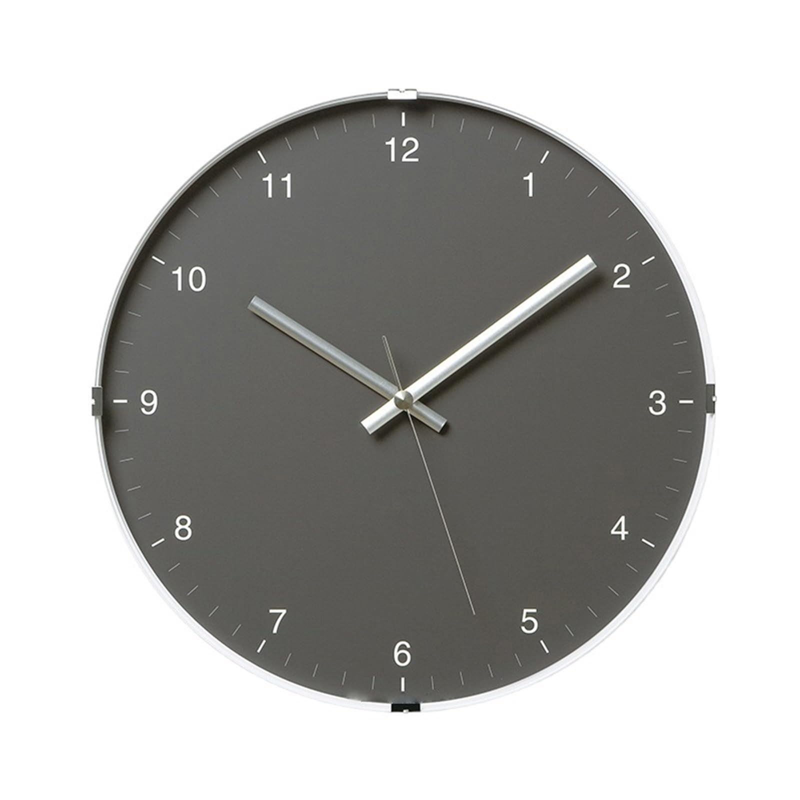 Aioneer Wall Clock Nordic-Style Luxury Wall Clock Silent Glass Timepiece For Home Living Rooms-Gris