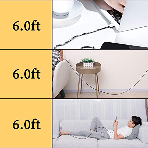USB Type c Cable, 5 Pack (6FT) QQLIKE Nylon Braided USB C Cable 3A Fast Charging Cord for Samsung Galaxy S9 S8 Note 9 Note 8 Galaxy Note 20 10 S21 S20 S10 Plus C Cord Type C Cable