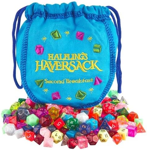Halflings Second Breakfast Mini Polyhedral Dice Set - Includes 140 Dice with Storage Bag!