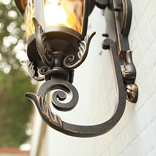 Lampe murale extérieure vintage en verre pour éclairage de cour - 4