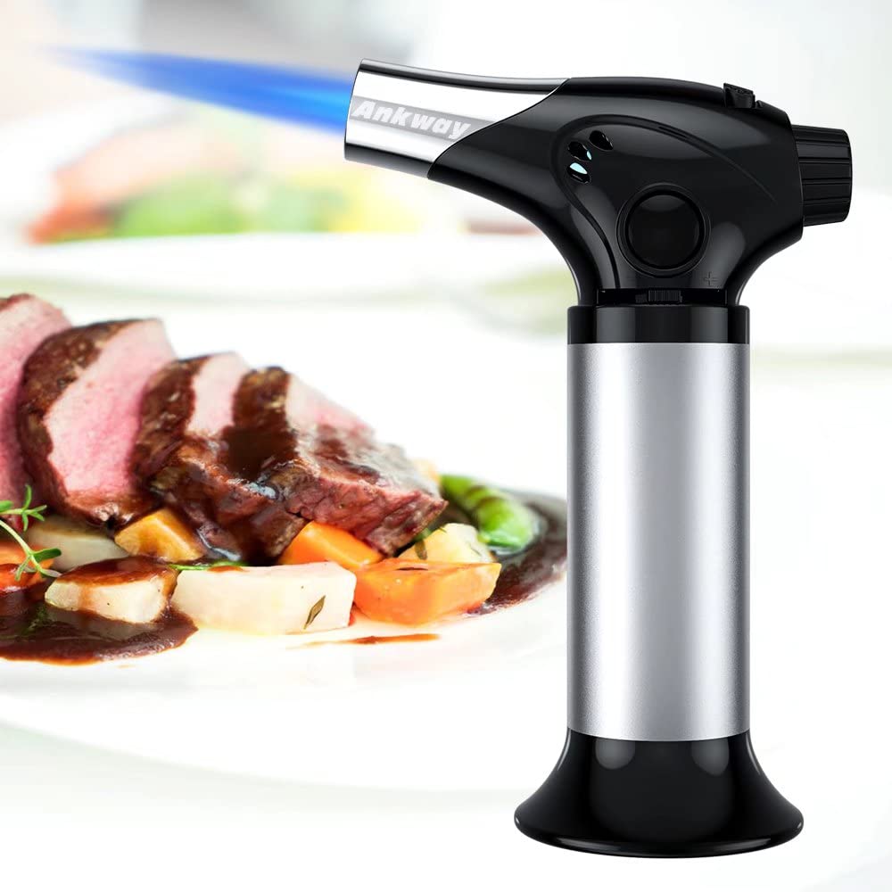 Ankway Bunsenbrenner Küche Flambierbrenner küchenbrenner, Nachfüllbar Verstellbar butangasbrenner mit Sicherheitsschloss für Creme Brulee, DIY, Gebäck, Desserts, Camping - Butan einbegriffen nicht