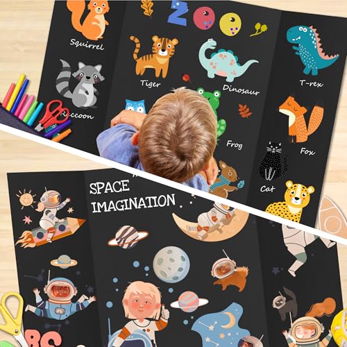 chell 3634 x 4834 large trifold poster board 2 pack black corrugated project boards for science fair school projects event displays and business presentations