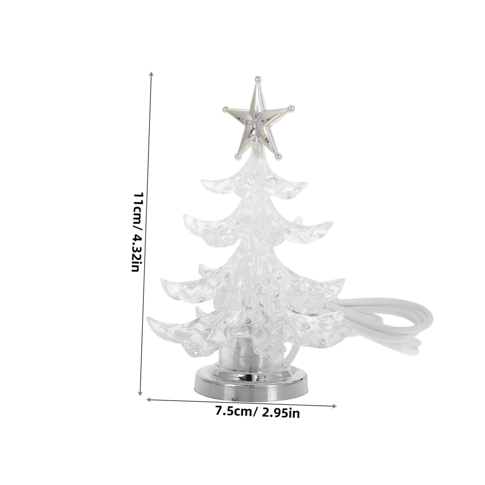 Mobestech 2Pcs Christmas Tree Shape Night Lamp Chic USB LED Tabletop Decorative Light for Bedroom Unique Home Decor Stylish Silver Design for Holiday Festivities