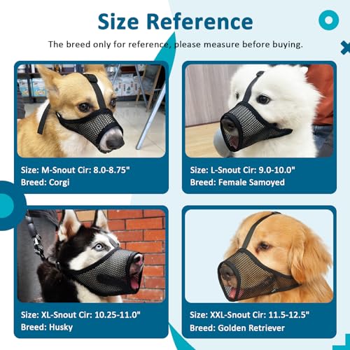 LUCKYPAW Dog Muzzle, Mesh Muzzle for Large Medium Small Dogs, Soft Dog Muzzle to Prevent Biting Chewing with Adjustable Head Strap, Allows Panting and Drinking, Perfect for Vet Visit LUCKYPAW Dog Muzzle, Mesh Muzzle for Large Medium Small Dogs, Soft Dog Muzzle to Prevent Biting Chewing with Adjustable Head Strap, Allows Panting and Drinking, Perfect for Vet Visit