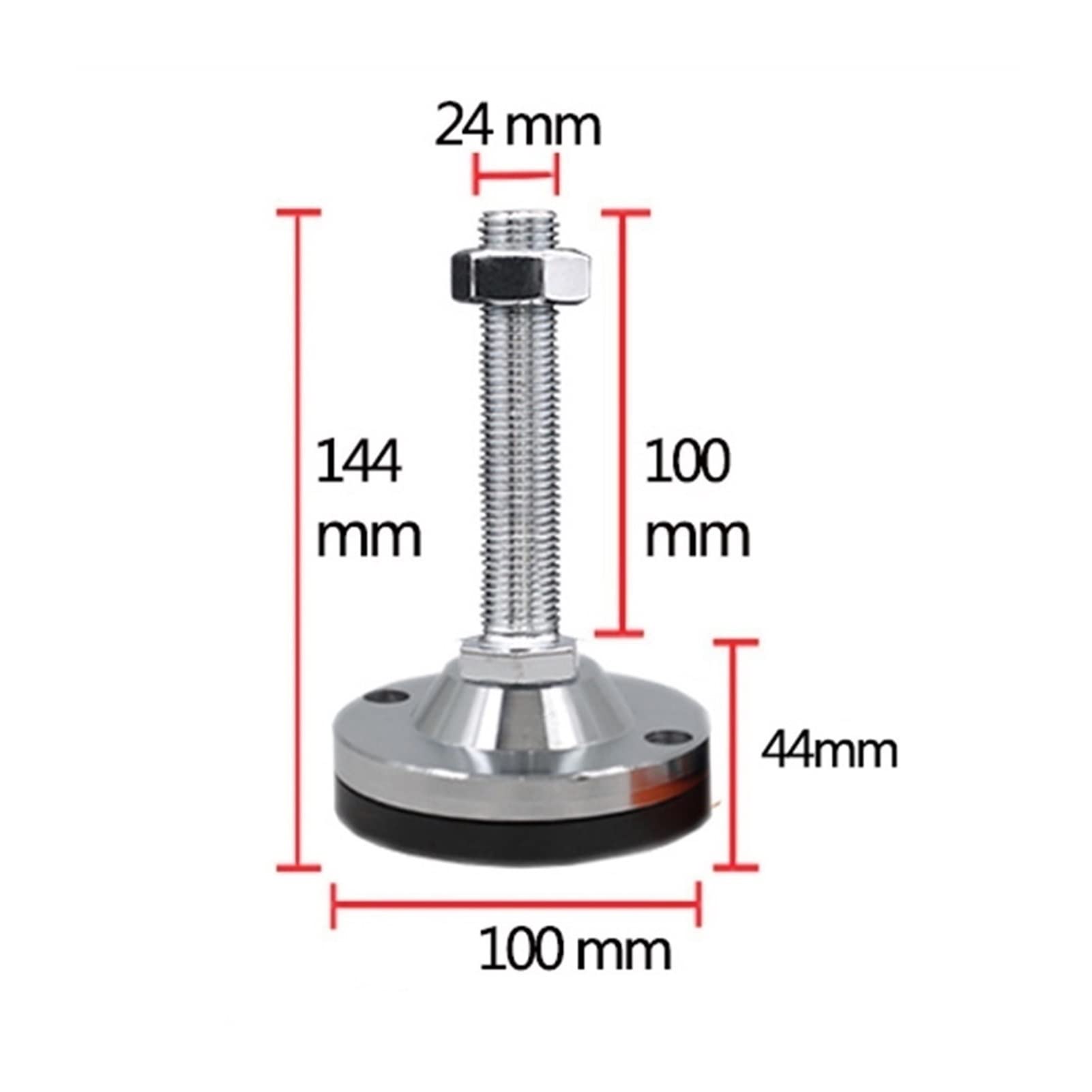 Niveladores de muebles ajustables, 2 piezas de M24, nivel de muebles roscados M30 Instalación de pies niveladores for máquinas de servicio pesado, pies niveladores ajustables(100*m30*200mm)
