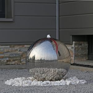 CLGarden 48cm Edelstahl Kugelbrunnen Springbrunnen ESB5