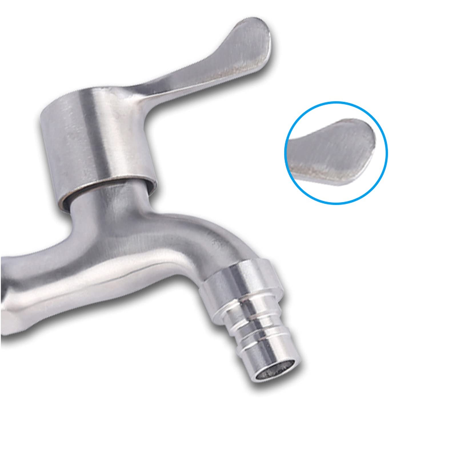 Grifo de Agua, Grifo de Agua para Fregadero, Grifo para Lavadora, Grifo de Agua de Acero Inoxidable con un Solo Pico y manija,B