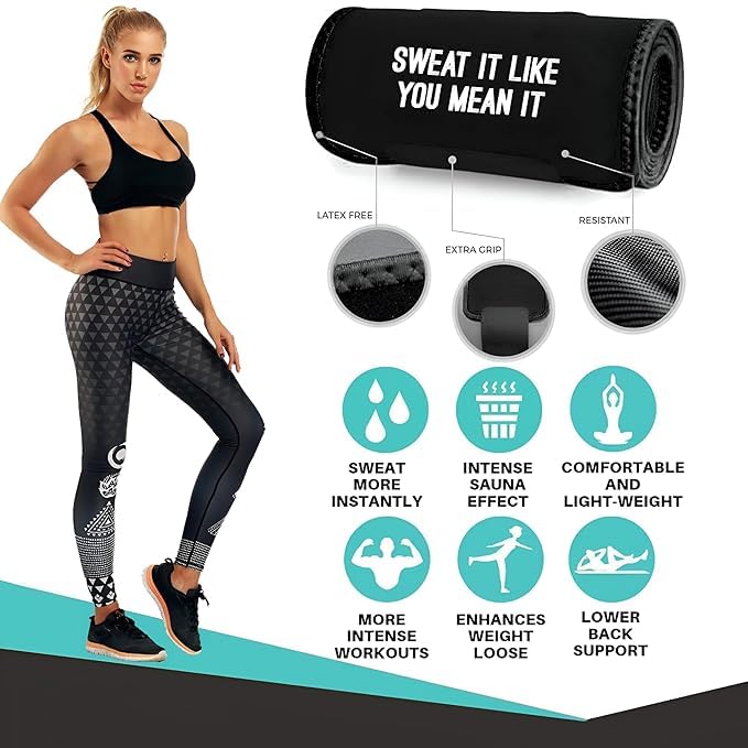 Image of Sweat Belt for Men & Women | Made of Neoprene Waist Belt for Fat Burner | Waist Belt for Tummy Exercise | Sweat Belt for Fat Loss, Posture Support & Core Workout (Free Size)