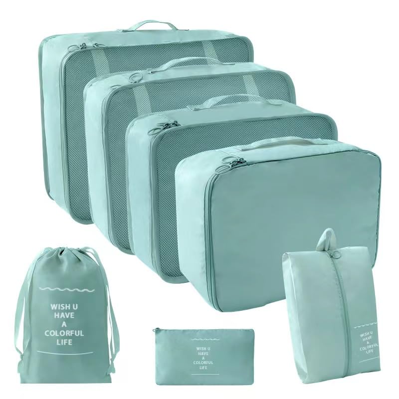 Sacs de rangement de voyage gris lot de 7 organisation bagages capacité