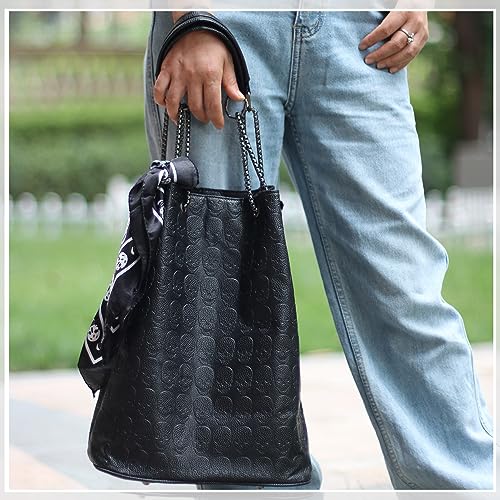 Bolso Hobo de cuero sintético con diseño de calavera para mujer miniatura 3