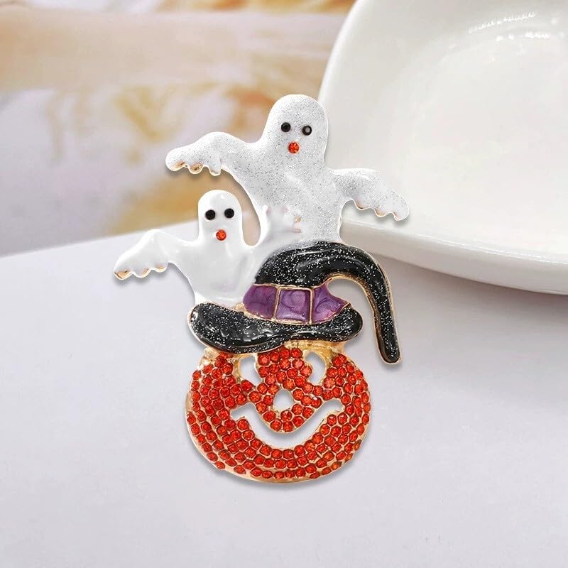 Image of Christmas Brooch Pins Crystal Christmas Tree Snowflake Jingle Bell Reindeer Enamel Brooches Holiday Party Gift for Women