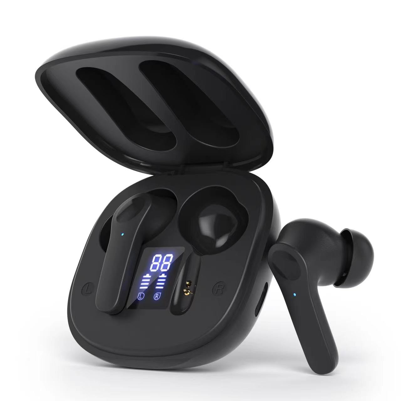 Ecouteurs Bluetooth sans Fil, Écouteurs stéréo HiFi Immersifs Bluetooth 5.3, Basses Profondes, 4 Mic ENC Antibruit, 72h Lecture, Écouteurs Résistance IPX8, pour iOS et Android