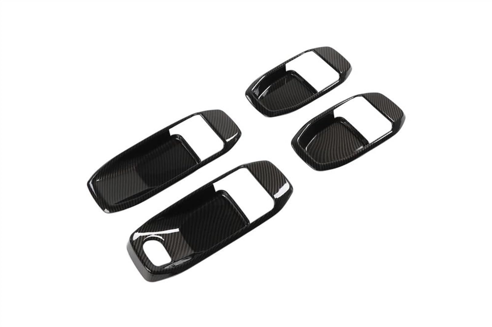 Hlwxmdz Carbon Fiber Pattern-4Doors For Jeep For Wrangler Jl For Gladiator Jt 2018-2023 Car Door Inner Handle Bowl Sticker Decoration Cover Trim (Carbon Fiber Pattern-4Doors)