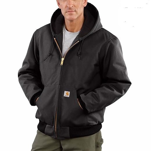 Carhartt Men's Quilted Flannel Lined Duck Active Jacket J140,Black,Large