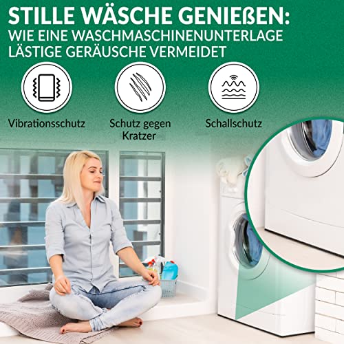 Image of PIKKI Washing Machine Mat, Anti-Vibration Mat, Vibration Damper, Non-Slip Mat, Rubber Mat Can Be Used in Many Areas (60 cm x 60 cm x 0.6 cm)