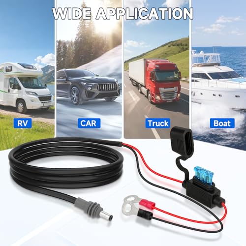 ELFCULB Starlink Mini to O Ring Terminal, 16AWG Starlink Mini Battery Cable with ATC/ATO Fuse Holder for Off-Road, RV, Marine(5FT) - Thumbnail 7
