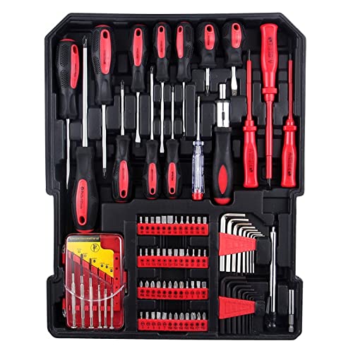 799Pcs Silver Aluminum Trolley Case Tool Box Set - Heavy Duty Mechanics Tool Set - Home Repair Hand Tool Kit - Complete Household Toolbox Kit For Diy - Ideal Tool Chest For Home, Shop, Or Workplace #TOP5