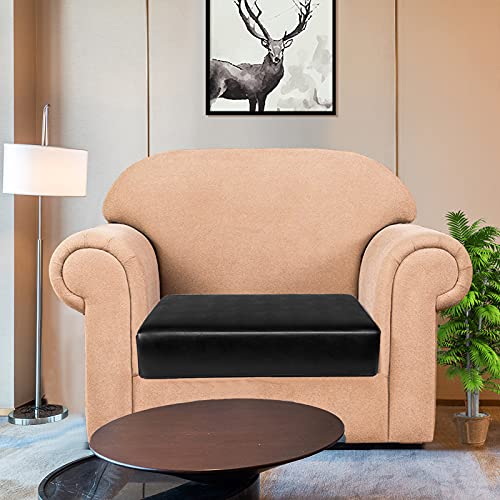 Nc Home Waterproof Pu Sofa Cushion Covers, Leather Rv Chair Seat Slipcover With Elastic Bottom Furniture Protector For Settee Seater Replacement, Washable Sofa Seat Slipcover (Small, Black) #TOP1