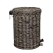 Wewnętrzne kosze na śmieci kreatywne vintage pedały wewnętrzne kosze na śmieci rattanowe tkane kosze na śmieci kosz do przechowywania papieru kosz na śmieci recykling kosz na śmieci 5 l/8 l/12 l/20 l / 30 l pojemniki na śmieci (Kolor: Czarny brązowy, rozmiar: 20 l)
