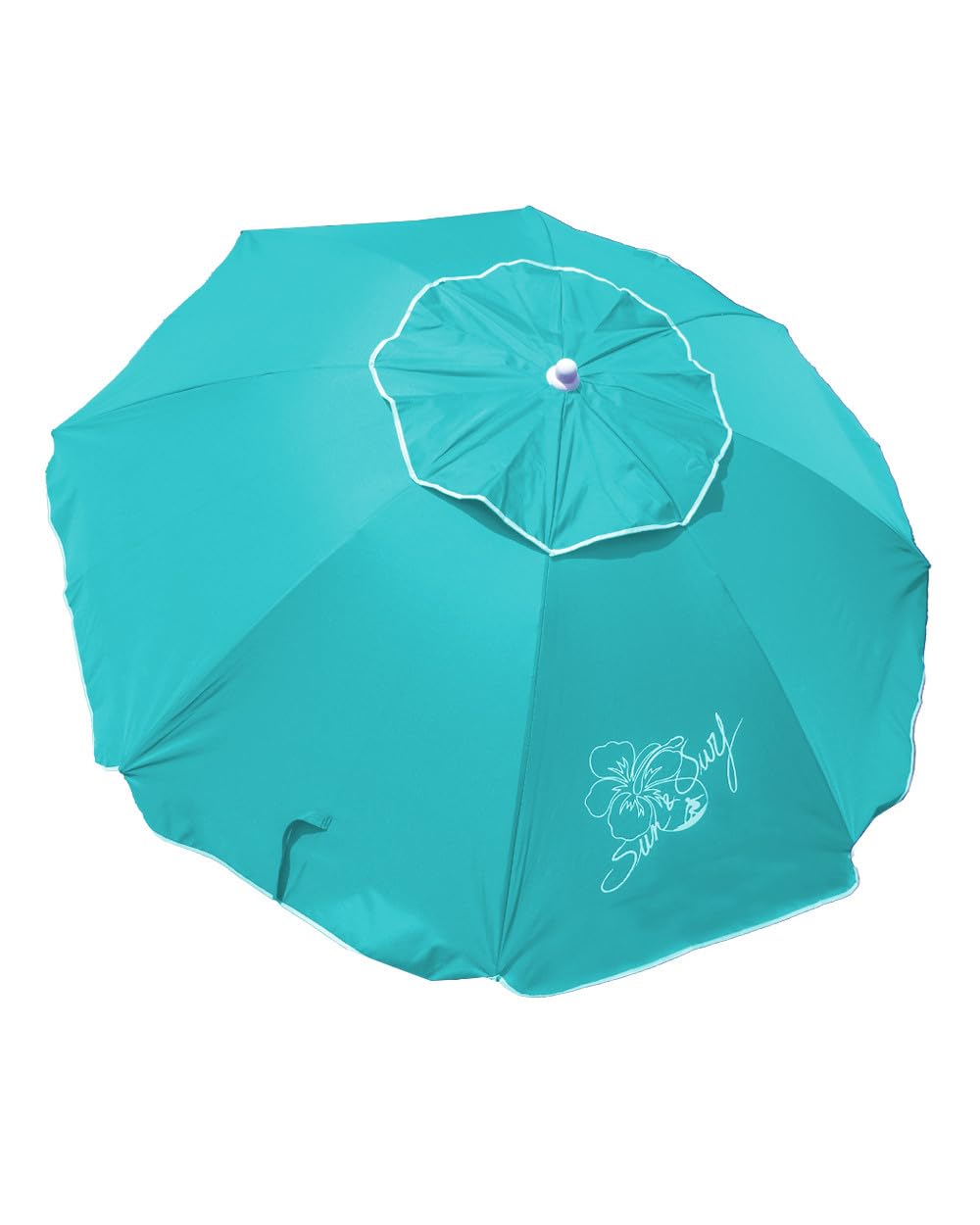 SUN & SURF Sombrilla de Playa PREMIUM con Ventilación 220 cm Mástil Inclinable Punta TWISTER y Junta de Doble Seguridad UPF 50+ UV