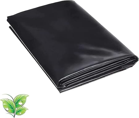 Image WHFTD Black HDPE Pond Lining Impermeable Pond Membrane Pond Liner, 0.3Mm Tear Resistant Thickening Rubber Pond Liner,2 * 3m