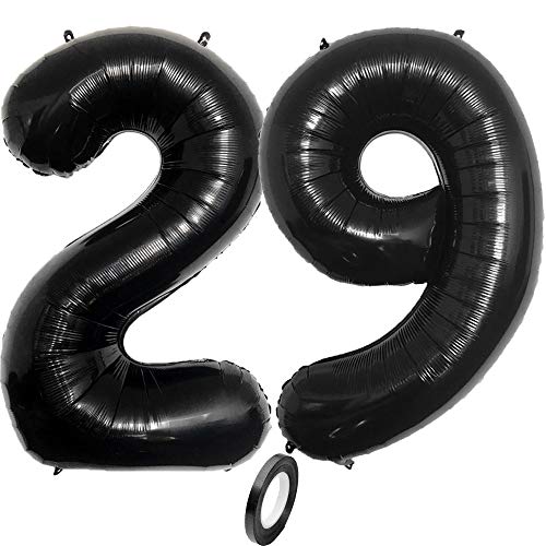 Jurxy Lot de 29 grands ballons en mylar en aluminium Noir 40 cm Cover