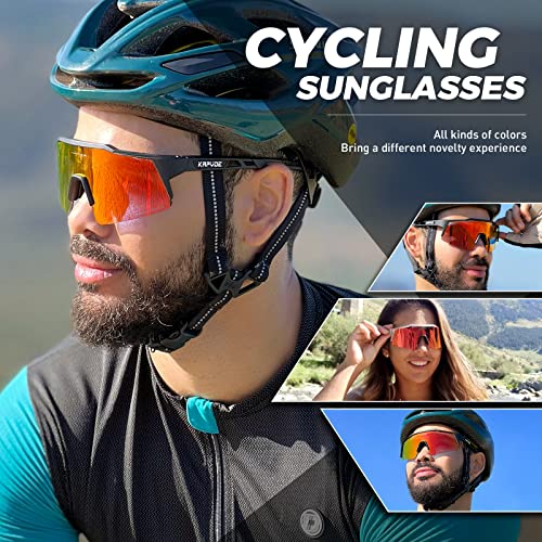 Kapvoe Photochromic Cycling Glasses Mountain Bike Sunglasses Mtb Bicycle Riding Clear Colorful High Definition Lenses 02 Red #TOP1