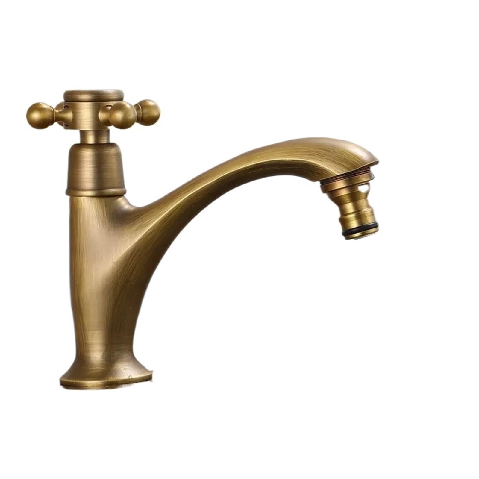 Robinet d'évier compact laiton antique gain de place pour petit lavabo