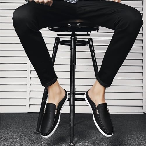 Anti-Slip Comfortable Slip-ons Mens Loafers Round Toe Vegan Leather Half Loafers Shoes2