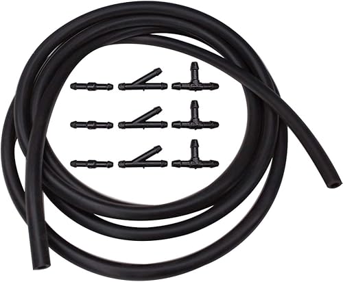 BUENNUS Kit de conector de manguera de limpiaparabrisas de 78.8 pulgadas6.6 ft manguera de líquido para limpiaparabrisas con 9 conectores divisores