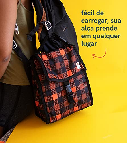 Oikos - Bolsa Térmica Congelável Quadriculada Vermelha