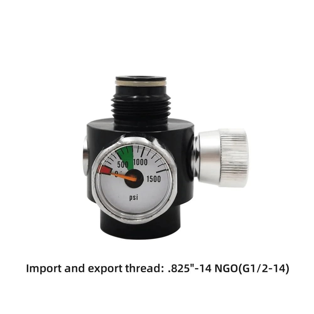 Herramienta neumática Regulador de aire CO2 Control de presión ajustable 0-200PSI o 0-800PSI apto for cilindro de tanque de roscas .825 "-14NGO G1/2-14(300psi gauge)