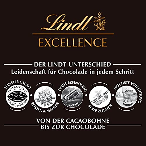 Lindt EXCELLENCE Pailleté Waffelstückchen - Feinherbe Schokolade | 100g Tafel | Mit knusprigen Waffelstückchen | Intensiver Kakao-Geschmack | Dunkle Schokolade