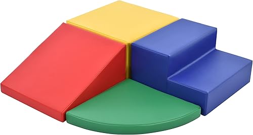 Juego de espuma suave para escalar y gatear, 4 piezas de bloque de espuma suave y segura, juego de escalada suave para interiores para preescolares,
