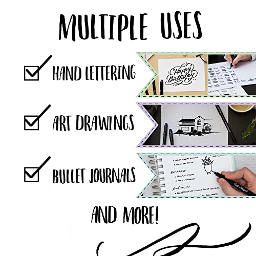Craft-n-Beyond-Calligraphy-Brush-Pens-Pack-of-10-Markers-for-Hand-Lettering-Art-Drawing-Sketching-Scrapbooking-Journaling-Beginner-Kit-with-Fadeproof-Black-Ink