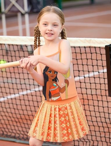 Image of Disney Minnie Frozen Stitch Princess Toddler Girls' Tennis Skirt Sets Kids Athletic Camisole Top & Skort 2 Piece Outfit 2-9Y