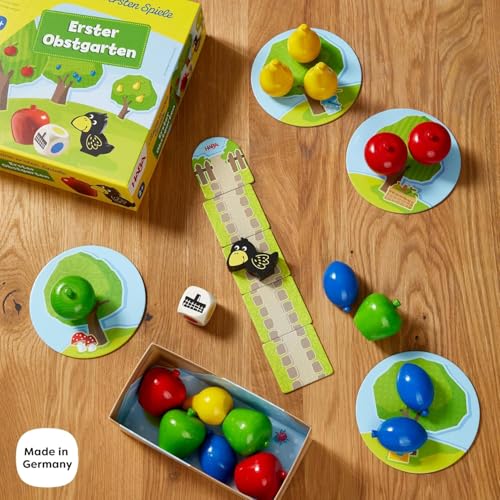HABA Erster Obstgarten – Meine ersten Spiele: Brett- & Familienspiel rund um Farben und Formen, Holzspielzeug-Spieleklassiker für Kleinkinder ab 2 Jahren – 1004655001 – Bild 3