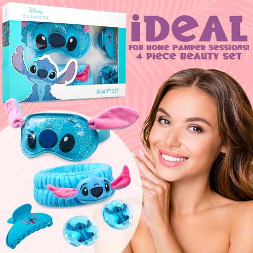 Disney Stitch Cooling Eye Mask & Beauty Accessories Set including Claw Clip Skincare Headband Soothing Cooling Eye Pads - Image 3
