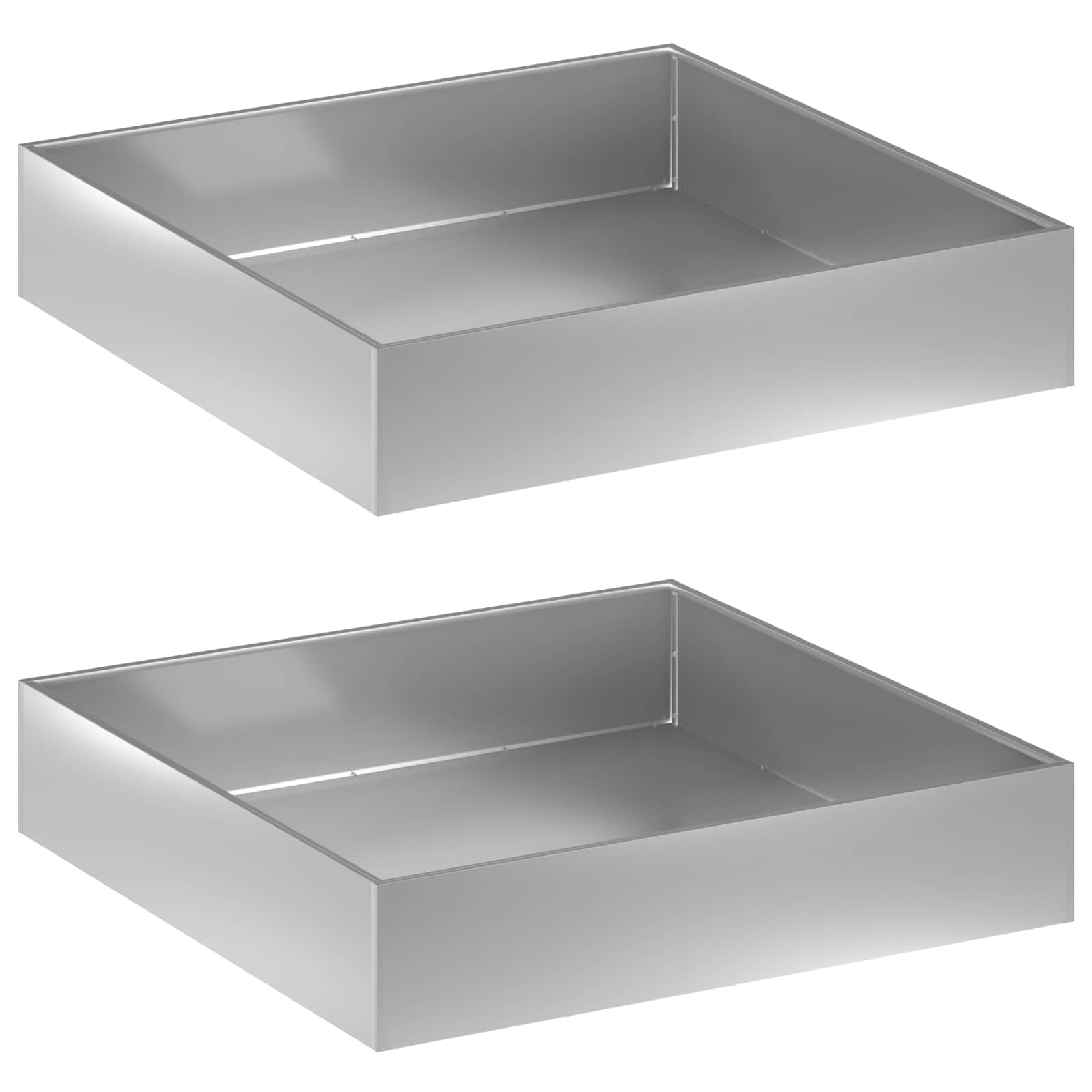Hothingwell Sadzarka na kwiaty 2 sztuki srebrna stal 100 x 100 x 20 cm
