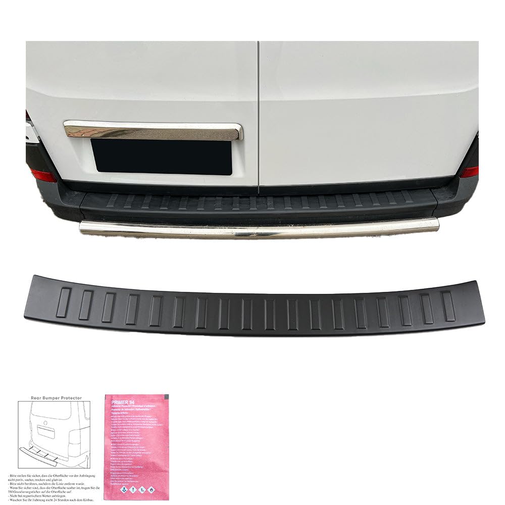 ONEWAY Ochraniacz na tylny zderzak kompatybilny z Volkswagen Crafter MK2 2016- i MAN TGE MK1 PreFacelift 2016- - - czarny matowy