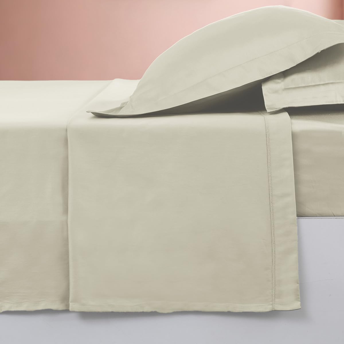Sensei Maison - Drap Plat en Percale de Coton Soft Percale - 270x300 cm - Ficelle